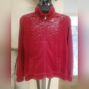 Three Hearts Burgundy Jacket with Sparkling Accents